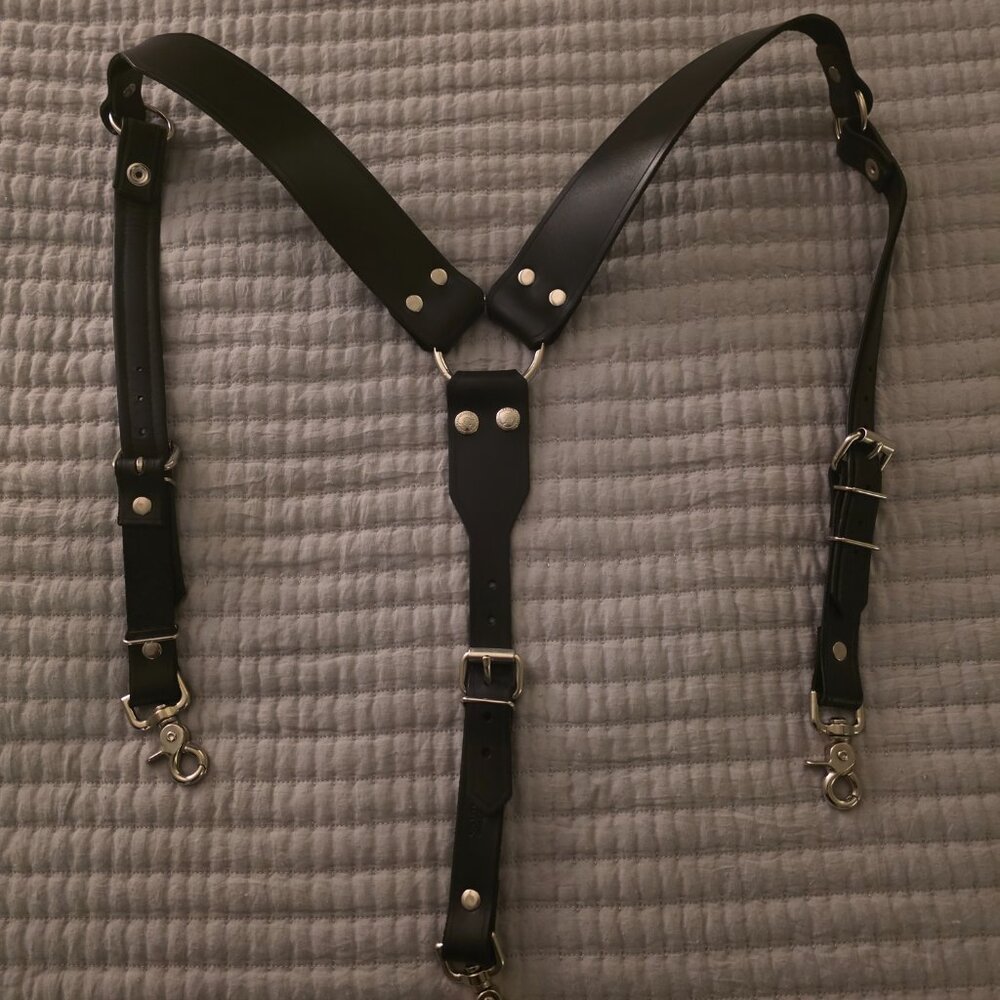 Mr S Leather black leather suspender and harness combo - Picture 2 of 5